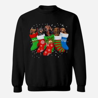 Dachshund Christmas Shirt Dachshund Dog Cute Socks Xmas Gift Sweatshirt | Crazezy