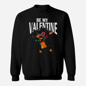 Dachshund Dabbing Be My Valentine Sweatshirt - Monsterry