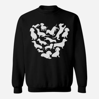 Dachshund Heart Valentines Day Sausage Dog Sweatshirt - Monsterry AU