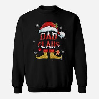 Dad Claus Christmas Santa Hat Family Group Matching Pajama Sweatshirt | Crazezy