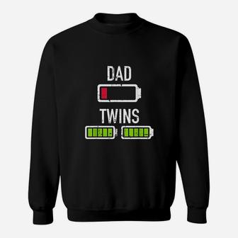Dad Low Battery Twins Full Battery Sweatshirt - Thegiftio UK