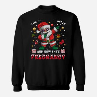 Dad Santa Christmas Pregnancy Announcement Papa Christmas Sweatshirt Sweatshirt | Crazezy AU