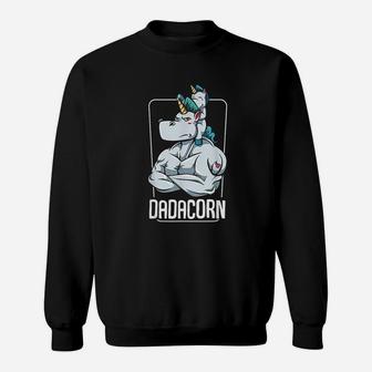 Dadacorn Proud Unicorn Dad And Baby Best Papa Ever Sweatshirt | Crazezy UK