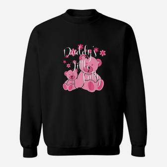 Daddy Little Fatty Cute Pink Bears Father Daughter Decor Sweatshirt | Crazezy