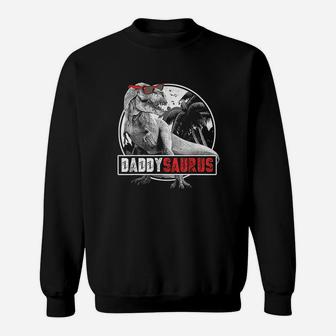 Daddysaurus Fathers Day Gift Trex Dad Dinosaur Sweatshirt | Crazezy