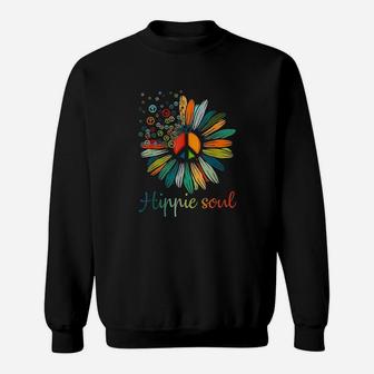 Daisy Peace Sign Hippie Soul Flower Lovers Gifts Sweatshirt | Crazezy CA