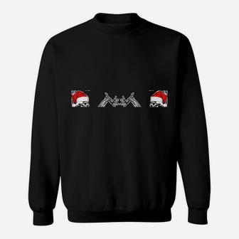 Dancing Christmas Skeletons With Santa Hat Sweatshirt Sweatshirt | Crazezy CA