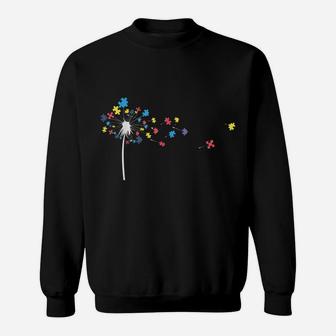 Dandelion Flower Puzzle Pieces Autism Awareness Shirts Gifts Sweatshirt | Crazezy UK
