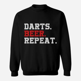 Darts Beer Repeat Dart-Player Funny Drinking Gift Sweatshirt | Crazezy UK