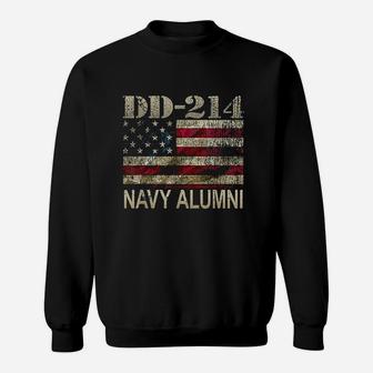 Dd214 Us Navy Alumni Vintage American Flag Sweatshirt | Crazezy