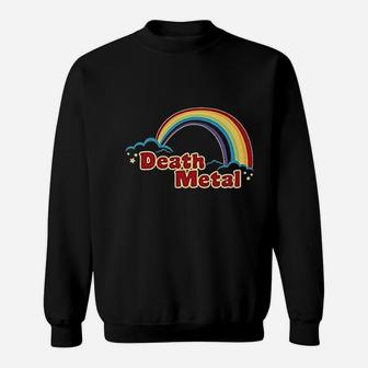 Death Metal Retro Rainbow 70S 80S Sarcastic Graphic Sweatshirt | Crazezy