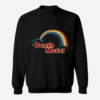 Death Metal Retro Rainbow 70S 80S Sarcastic Sweatshirt | Crazezy
