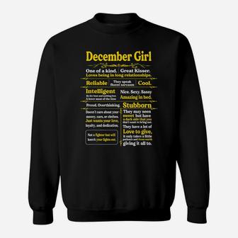 December Girl One Of A Kind Birthday Gift For Woman Funny Sweatshirt | Crazezy