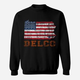 Delco Philadelphia American Usa Flag Pennsylvania Vintage Sweatshirt | Crazezy