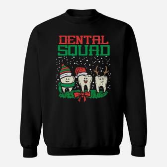 Dental Squad Christmas Teeth Reindeer Santa Dentist Gift Sweatshirt | Crazezy