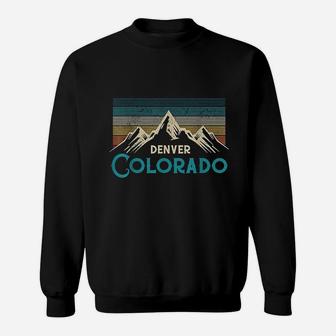 Denver Colorado Vintage Mountains Hiking Souvenir Gift Sweatshirt | Crazezy