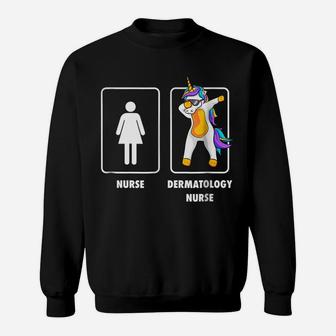 Dermatology Nurse Dabbing Unicorn T Shirt Funny Dab Gift Sweatshirt | Crazezy