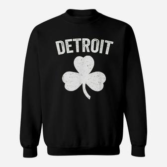 Detroit Irish Shamrock St Patricks Day Sweatshirt - Thegiftio UK