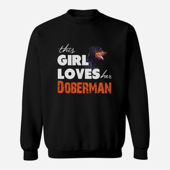 Dieses Mädchen Liebt Ihr Dobermann 04Juli Sweatshirt - Seseable