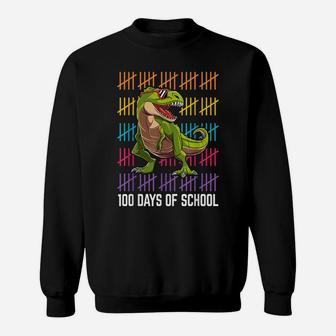 Dinosaur Trex Happy 100Th Day Of School Boys Kids Gift Sweatshirt | Crazezy