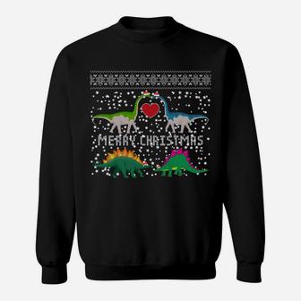 Dinosaur Ugly Christmas Sweater Funny Xmas Gift Adults Kids Sweatshirt Sweatshirt | Crazezy AU