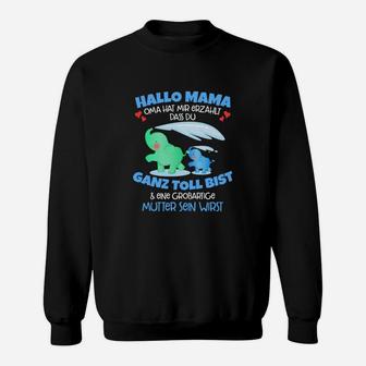 Dinosaurier-Themen Sweatshirt für Schwangere, Hallo Mama Botschaft - Seseable