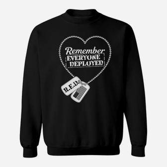 Distressed RED Friday Remember Everyone Deployed Shirt Sweatshirt - Monsterry AU