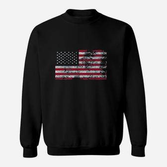 Distressed United States Flag Modern Fit Sweatshirt | Crazezy AU