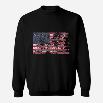 Distressed United States Flag Sweatshirt - Thegiftio