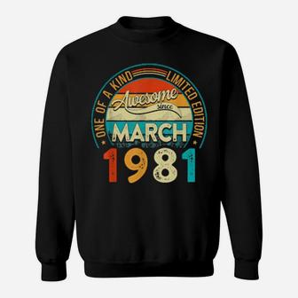 Distressed Vintage Awesome Since March 1981 40 Years Old Sweatshirt - Monsterry DE