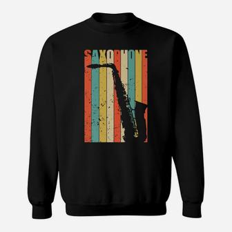 Distressed Vintage Saxophone Gifts Sweatshirt | Crazezy