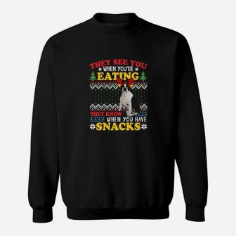 Dog Boston Terrier Ugly Xmas They See You Re Eating Paws Dogs Sweatshirt - Monsterry