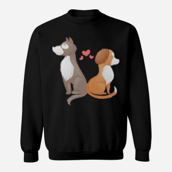 Dog Couples Wedding Anniversary Valentines Him Her Sweatshirt - Monsterry
