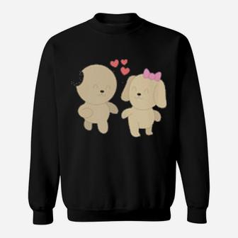 Dog Couples Wedding Anniversary Valentines Him Her Sweatshirt - Monsterry UK