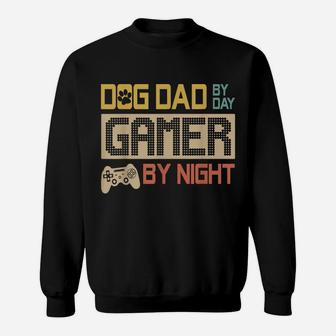 Dog Dad By Day Gamer By Night Vintage Sweatshirt | Crazezy