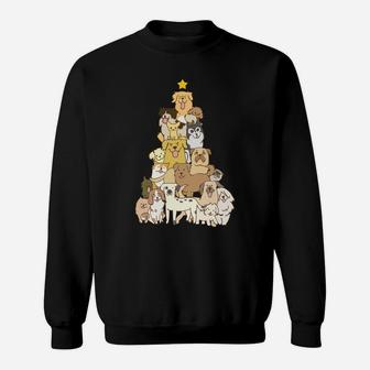 Dog Lover Christmas Tree Merry Dogmas Cute Puppy X-Mas Gift Sweatshirt Sweatshirt | Crazezy