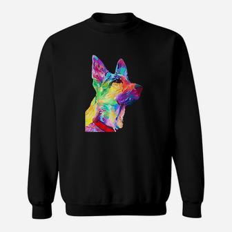 Dog Lover Gifts Colorful Cool German Shepherd Sweatshirt | Crazezy