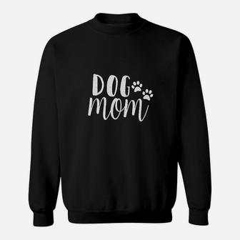Dog Mom For Women Funny Dog Paw Graphic Sweatshirt | Crazezy
