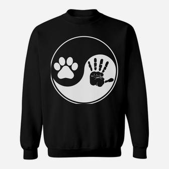 Dog Paw Human Hand Dogs Owner Animal Lover Pet Puppies Sweatshirt | Crazezy DE