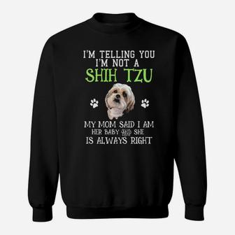 Dog Shih Tzu Shihtzu Mothers Day Gift Mom Baby Fun Sweatshirt - Monsterry