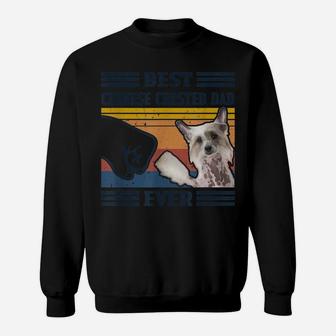 Dog Vintage Best Chinese Crested Dad Ever Father's Day Sweatshirt | Crazezy