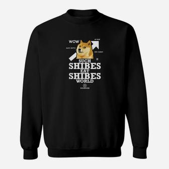 Dogecoin Shibes Eat Shibes Cryptocurrency Hodler Doge Meme Sweatshirt - Monsterry CA