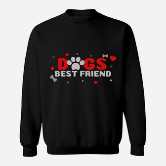 Dogs Best Friend Dog, Heart Paw Print, Dog Lovers Sweatshirt | Crazezy UK