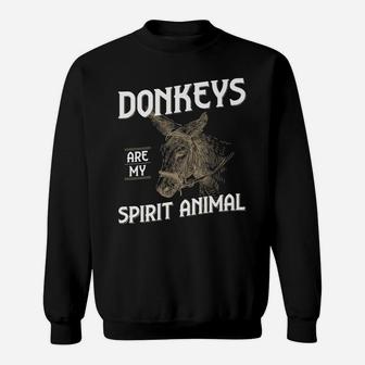 Donkeys Farm Spirit Animal, Funny Graphic Print Sweatshirt | Crazezy AU