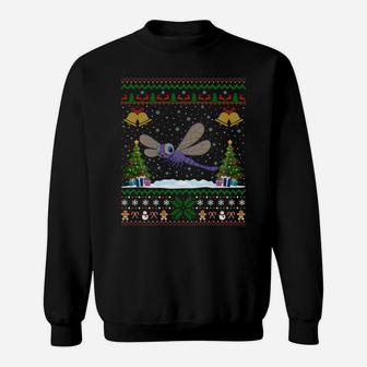 Dragonfly Bird Lover Xmas Gift Ugly Dragonfly Christmas Sweatshirt Sweatshirt | Crazezy