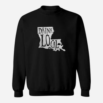 Drink Local Louisiana State Outline Craft Beer T-shirt Sweatshirt - Thegiftio UK
