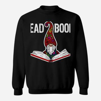 Drink Tea, Read Books, Be Happy Gnome Books Lover Library Sweatshirt | Crazezy