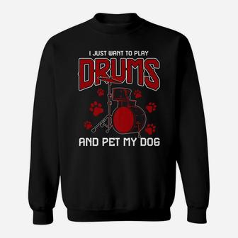 Drummer Animal Gifts Dog Pet Drums Sweatshirt | Crazezy DE