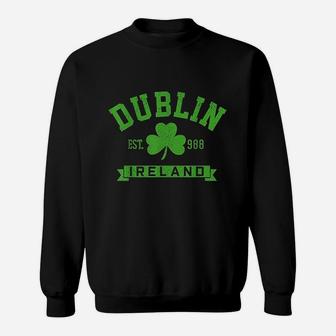 Dublin Ireland Est 988 Clover Leaf Shamrock St Patricks Day Sweatshirt - Thegiftio UK