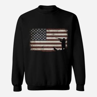 Duck Hunting American Flag Thanksgiving Christmas Hunter Sweatshirt | Crazezy